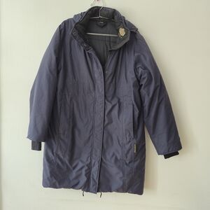 Kanuk Men’s Vintage Dark Navy Hooded Winter Parka Coat, L